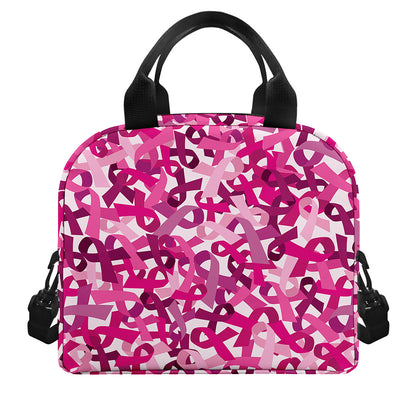 Breast Cancer Awareness Symbol Print Insulated Lunch Bag