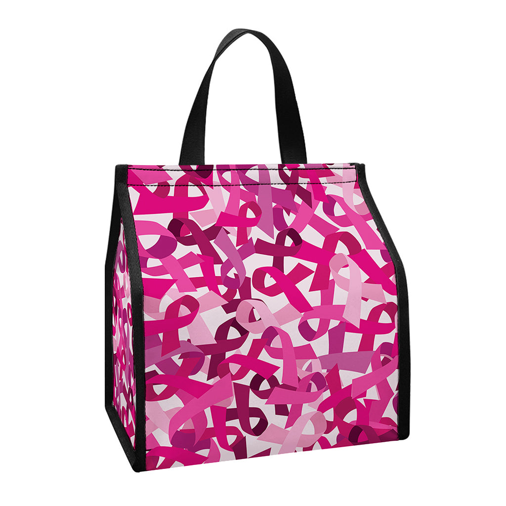 Breast Cancer Awareness Symbol Print Insulated Lunch Tote
