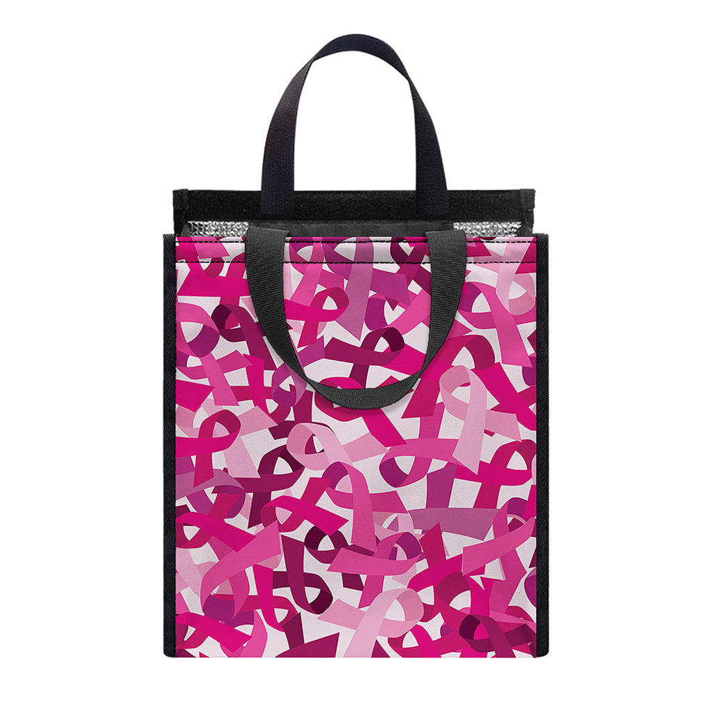 Breast Cancer Awareness Symbol Print Insulated Lunch Tote