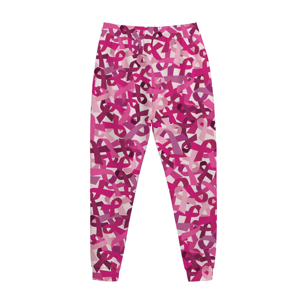 Breast Cancer Awareness Symbol Print Jogger Pants