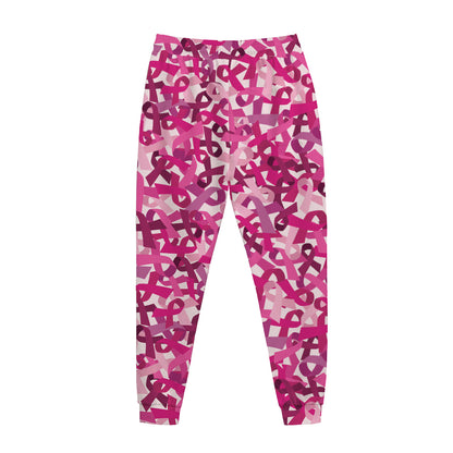 Breast Cancer Awareness Symbol Print Jogger Pants
