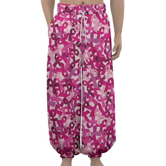 Breast Cancer Awareness Symbol Print Lantern Pants