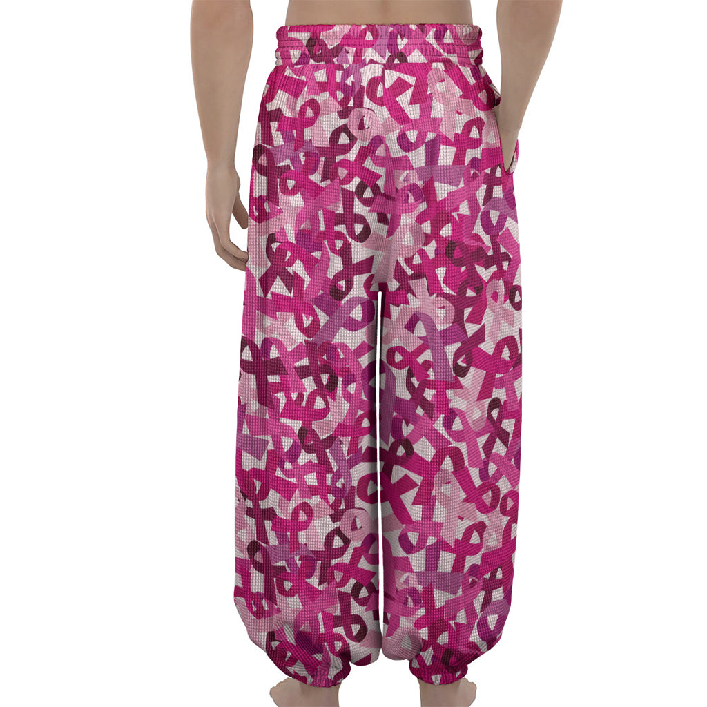 Breast Cancer Awareness Symbol Print Lantern Pants