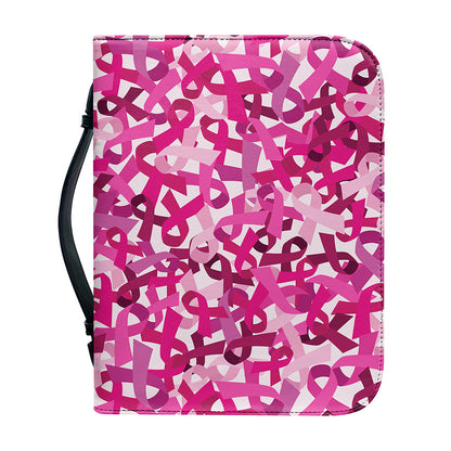 Breast Cancer Awareness Symbol Print Leather Bible Cover