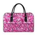 Breast Cancer Awareness Symbol Print Leather Duffel Bag