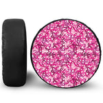Breast Cancer Awareness Symbol Print Leather Spare Tire Cover