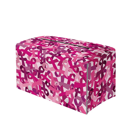 Breast Cancer Awareness Symbol Print Leather Tissue Box Cover