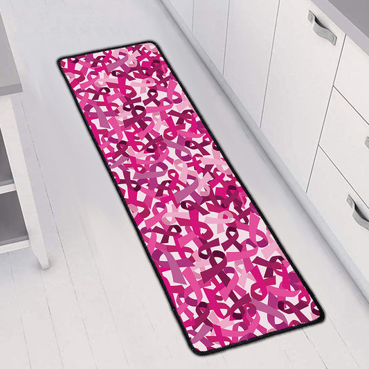 Breast Cancer Awareness Symbol Print Long Kitchen Mat