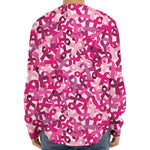 Breast Cancer Awareness Symbol Print Long Sleeve Baseball Jersey