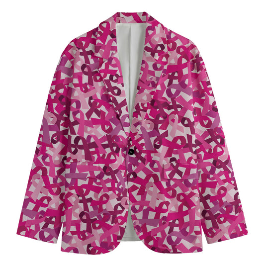 Breast Cancer Awareness Symbol Print Men's Blazer