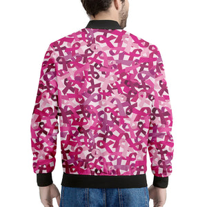 Breast Cancer Awareness Symbol Print Men's Bomber Jacket