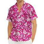 Breast Cancer Awareness Symbol Print Men's Deep V-Neck Shirt