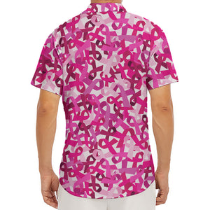 Breast Cancer Awareness Symbol Print Men's Deep V-Neck Shirt