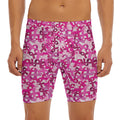 Breast Cancer Awareness Symbol Print Men's Long Boxer Briefs