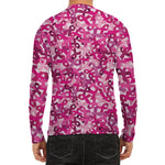 Breast Cancer Awareness Symbol Print Men's Long Sleeve Rash Guard