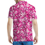 Breast Cancer Awareness Symbol Print Men's Polo Shirt