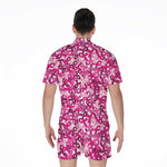 Breast Cancer Awareness Symbol Print Men's Rompers