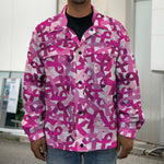 Breast Cancer Awareness Symbol Print Men's Shirt Jacket