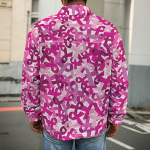 Breast Cancer Awareness Symbol Print Men's Shirt Jacket