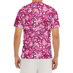 Breast Cancer Awareness Symbol Print Men's Short Sleeve Rash Guard
