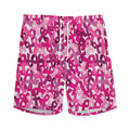 Breast Cancer Awareness Symbol Print Men's Athletic Shorts