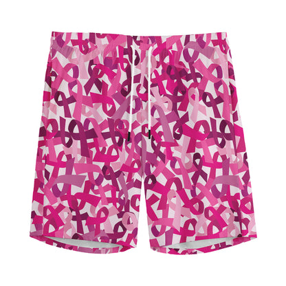 Breast Cancer Awareness Symbol Print Men's Sports Shorts