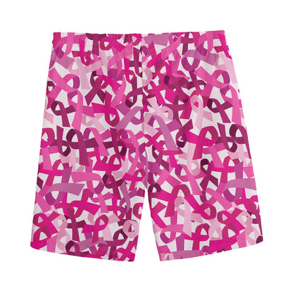 Breast Cancer Awareness Symbol Print Men's Sports Shorts