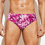 Breast Cancer Awareness Symbol Print Men's Swim Briefs