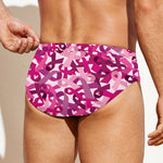 Breast Cancer Awareness Symbol Print Men's Swim Briefs