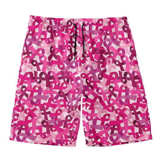 Breast Cancer Awareness Symbol Print Men's Swim Trunks