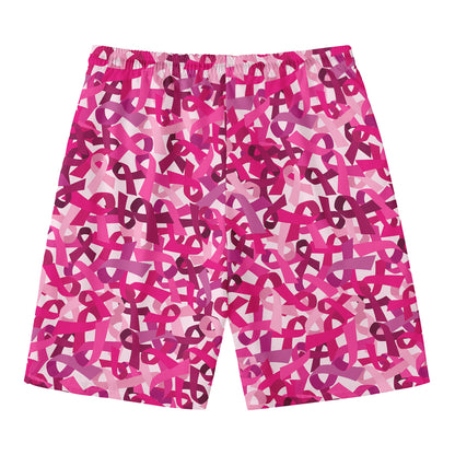Breast Cancer Awareness Symbol Print Men's Swim Trunks