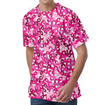 Breast Cancer Awareness Symbol Print Men's Velvet T-Shirt