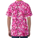 Breast Cancer Awareness Symbol Print Men's Velvet T-Shirt
