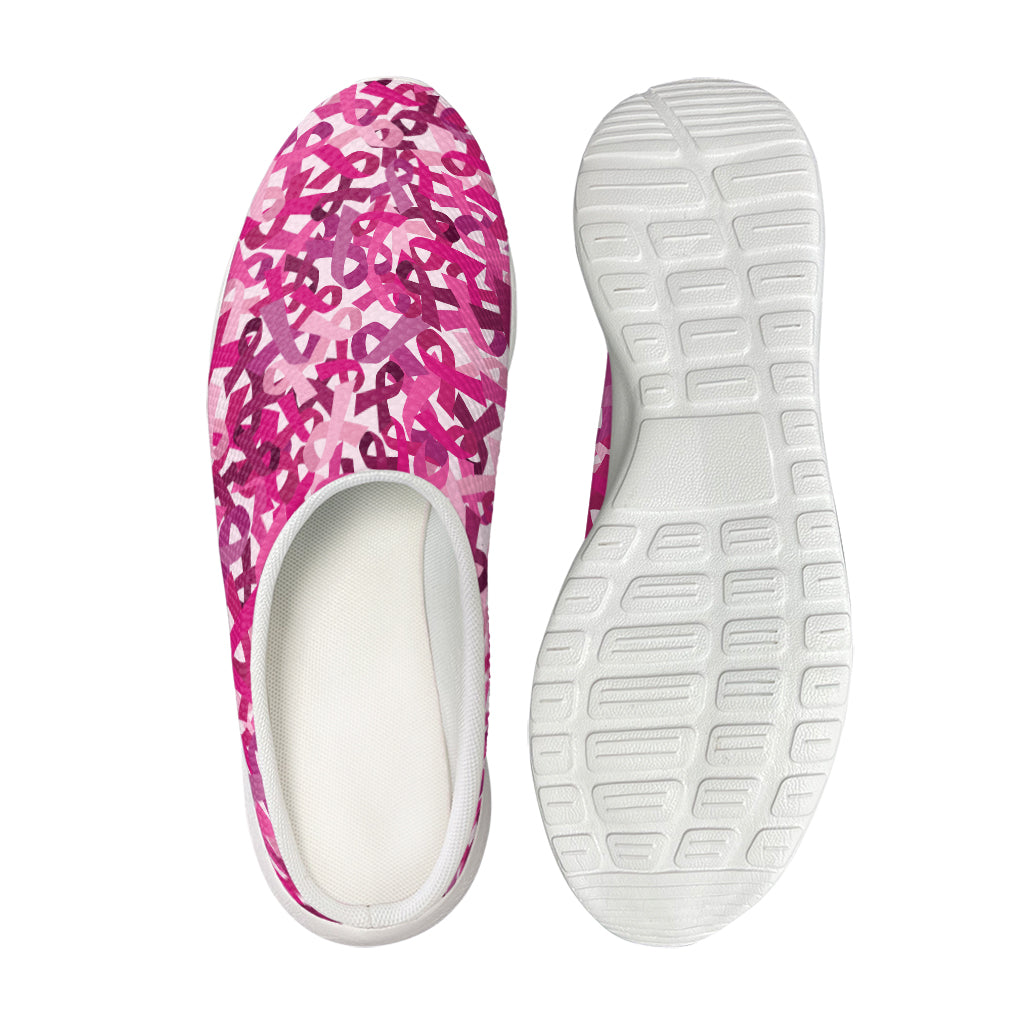 Breast Cancer Awareness Symbol Print Mesh Casual Shoes