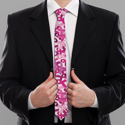 Breast Cancer Awareness Symbol Print Necktie