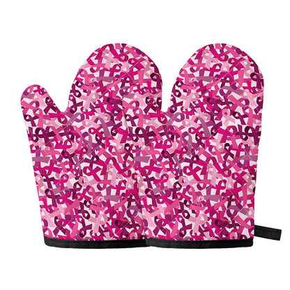 Breast Cancer Awareness Symbol Print Oven Mitts