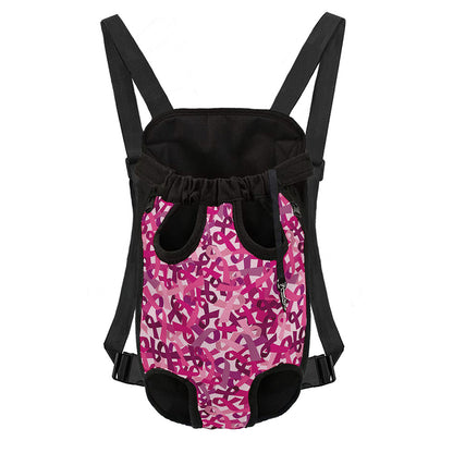 Breast Cancer Awareness Symbol Print Pet Carrier Backpack