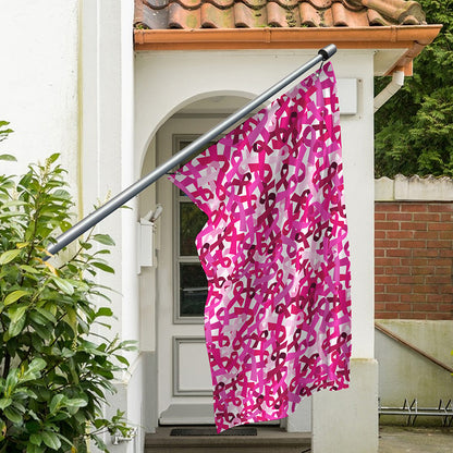 Breast Cancer Awareness Symbol Print Polyester Flag