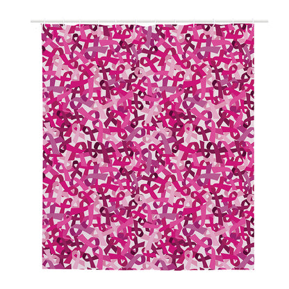Breast Cancer Awareness Symbol Print Polyester Shower Curtain