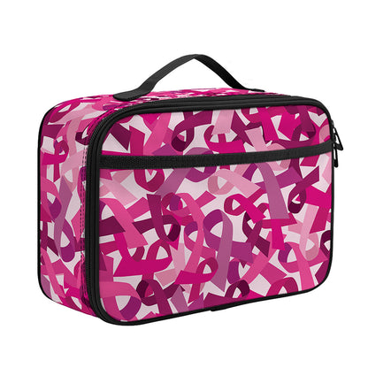 Breast Cancer Awareness Symbol Print Portable Lunch Bag