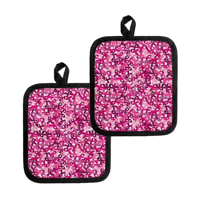 Breast Cancer Awareness Symbol Print Pot Holders