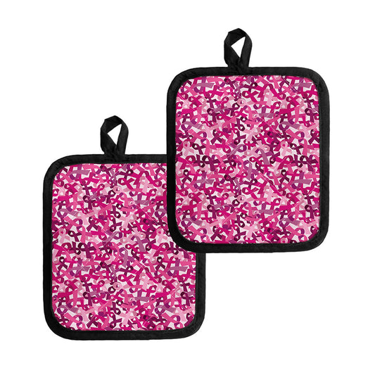 Breast Cancer Awareness Symbol Print Pot Holders