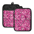 Breast Cancer Awareness Symbol Print Pot Holders With Pocket