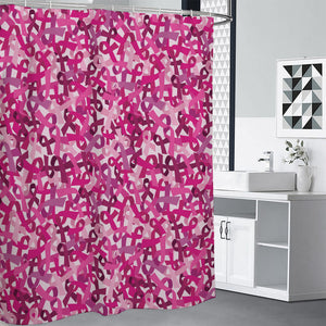 Breast Cancer Awareness Symbol Print Premium Shower Curtain