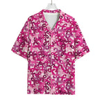 Breast Cancer Awareness Symbol Print Rayon Hawaiian Shirt