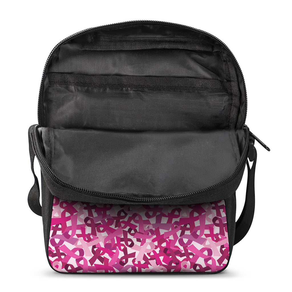 Breast Cancer Awareness Symbol Print Rectangular Crossbody Bag