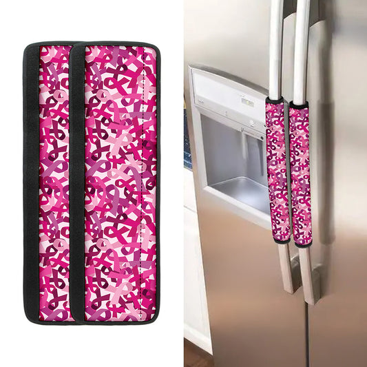Breast Cancer Awareness Symbol Print Refrigerator Handle Covers