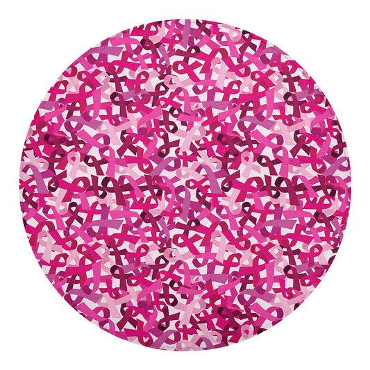 Breast Cancer Awareness Symbol Print Round Blanket