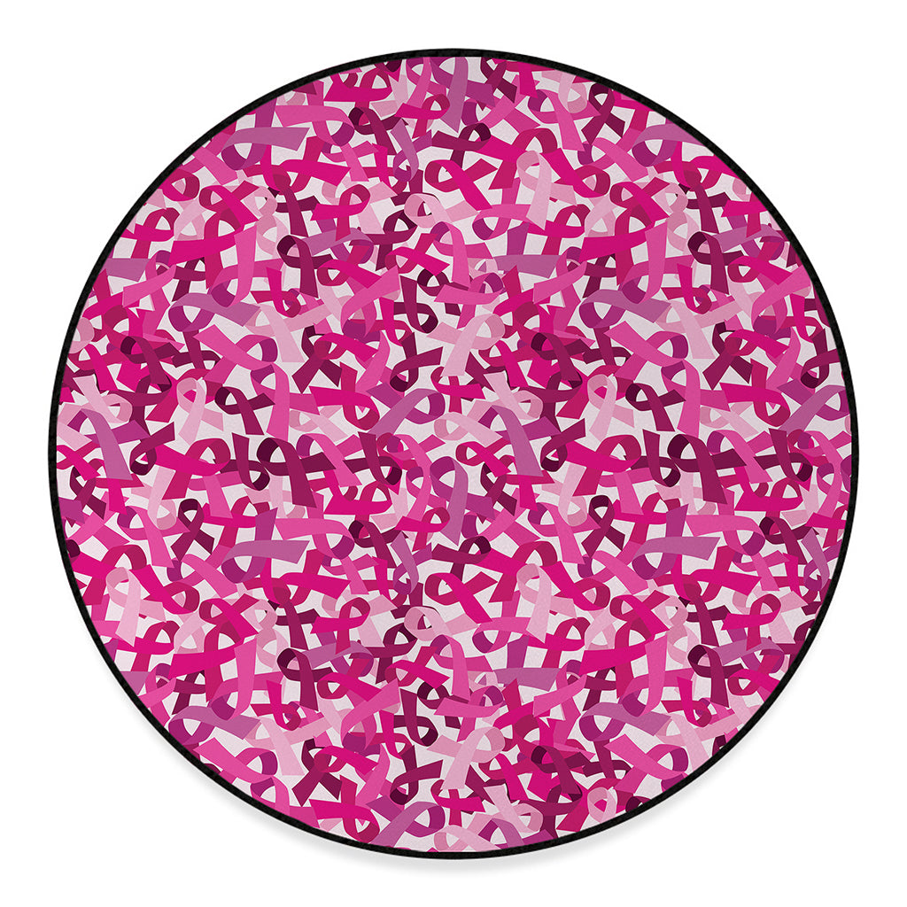 Breast Cancer Awareness Symbol Print Round Floor Mat