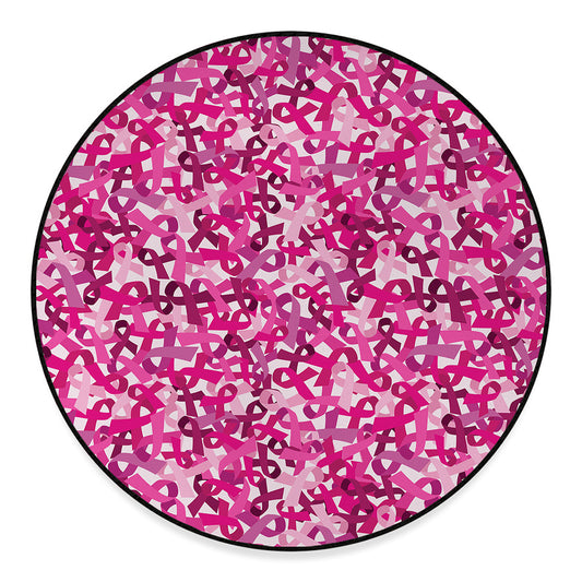 Breast Cancer Awareness Symbol Print Round Floor Mat